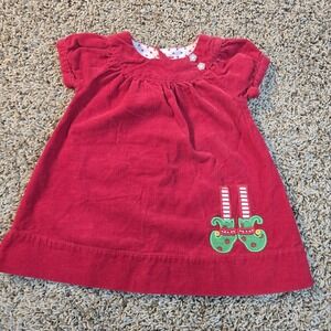 Baby Girls Corduroy Nursery Rhymes Christmas Dress Size‎ 12 Months
